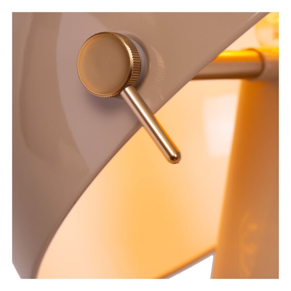 Tischleuchte schwenkbar Drehdimmer Taupe E27 rund