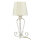 Nachttischlampe Shabby Gold Weiß Stoff Schirm 45cm