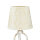 Nachttischlampe Shabby Gold Weiß Stoff Schirm 45cm