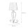 Nachttischlampe Shabby Gold Weiß Stoff Schirm 45cm