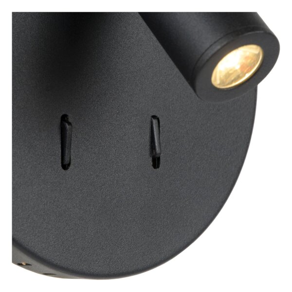 LED Wandspot schwenkbar drehbar Schwarz 3000K B:14 cm