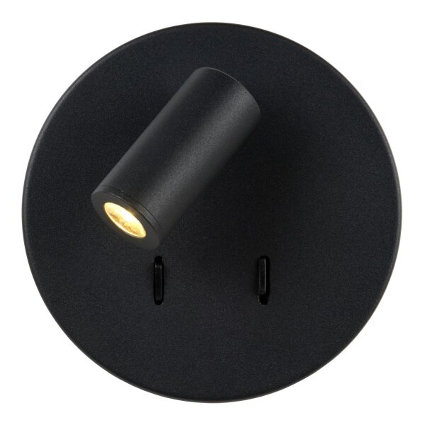 LED Wandspot schwenkbar drehbar Schwarz 3000K B:14 cm