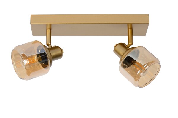 Deckenstrahler schwenkbar Gold Bernstein 2-flammig E14