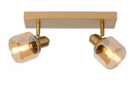 Deckenstrahler schwenkbar Gold Bernstein 2-flammig E14