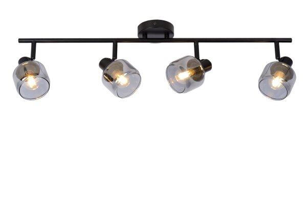 Deckenstrahler schwenkbar Schwarz Rauchglas E14 L:74 cm