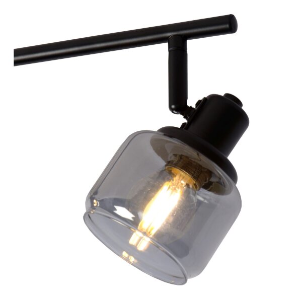 Deckenstrahler schwenkbar Schwarz Rauchglas E14 L:74 cm
