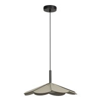 LED H&auml;ngelampe Holz Schwarz Gr&uuml;n 2700K &Oslash;47 cm rund