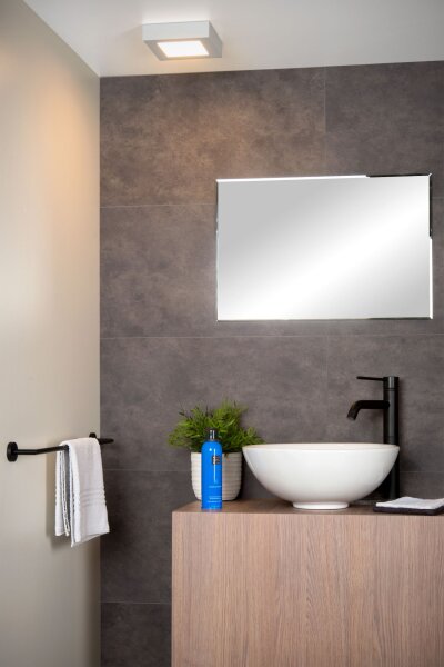 LED Deckenlampe Weiß 3000K IP44 B:16,8 cm eckig