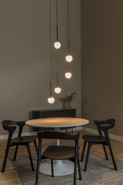 LED Pendelleuchte Glas Schwarz Messing CCT 2200-3300K