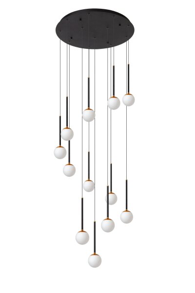 LED Pendelleuchte Glas Schwarz Messing 2200-3300K
