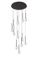 LED Pendelleuchte Glas Schwarz Messing 2200-3300K