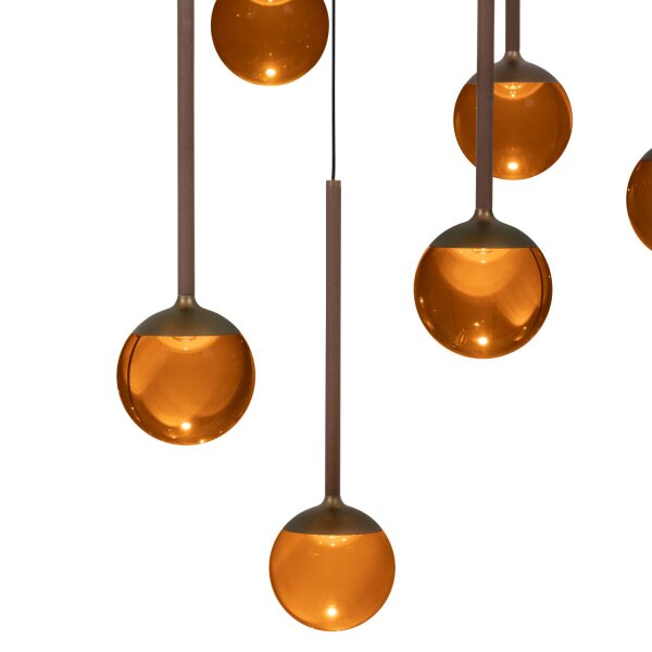 LED Hängelampe Glas Bernstein CCT 2200-3300K B:69,9 cm