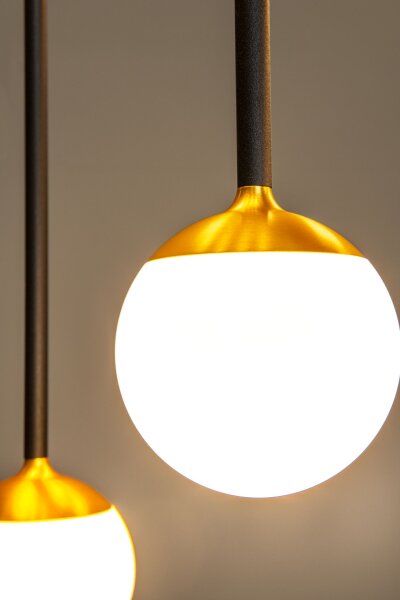 LED Hängelampe Glas Schwarz Messing 2200-3300K 143,2 cm