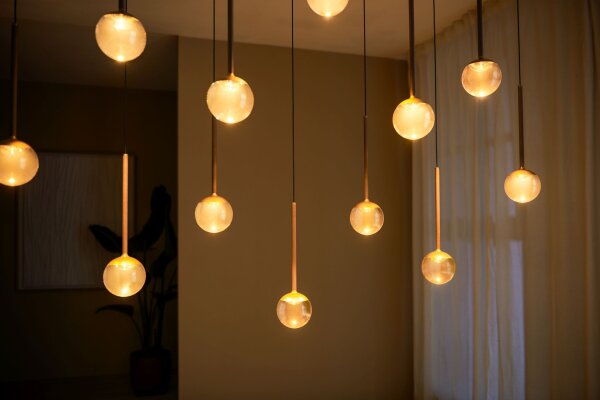 LED Pendelleuchte Glas Bernstein 2200-3300K L:143,2 cm