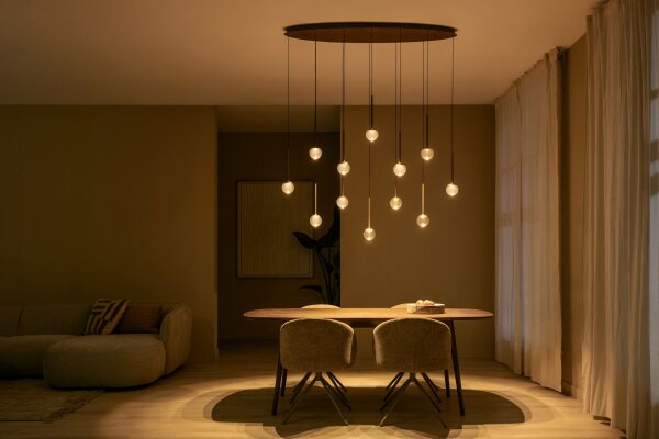 LED Pendelleuchte Glas Bernstein 2200-3300K L:143,2 cm