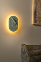 LED Wandlampe mit Schalter Holz Grün 2700K H:28,1 cm