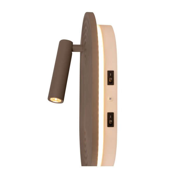 LED Wandlampe schwenkbar drehbar Holz Taupe 2700K