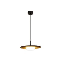 LED Pendelleuchte Holz Schwarz Taupe 2700K &Oslash;38,7 cm