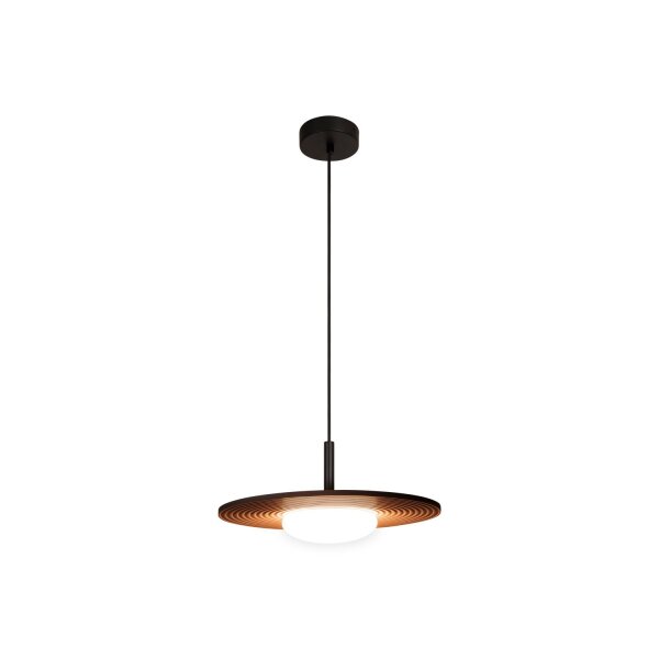 LED Pendelleuchte Holz Schwarz Terrakotta 2700K rund