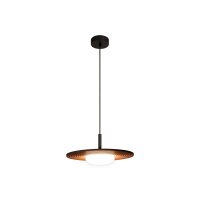 LED Pendelleuchte Holz Schwarz Terrakotta 2700K rund
