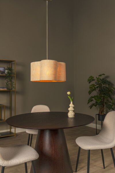 Hängelampe verstellbar Stoff Beige E27 B:50 cm