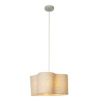 H&auml;ngelampe verstellbar Stoff Beige E27 B:50 cm
