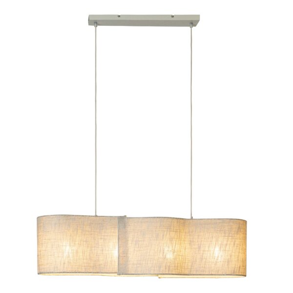 Hängelampe verstellbar Stoff Beige E27 L:95 cm