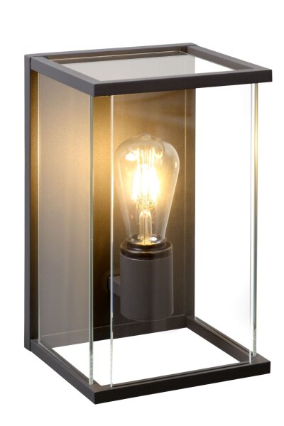 Außenwandlampe Glas Anthrazit E27 IP54 H:30 cm