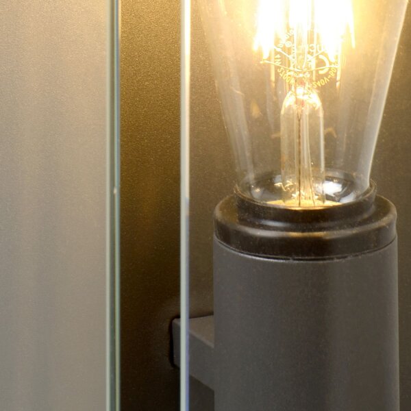 Außenwandlampe Glas Anthrazit E27 IP54 H:30 cm