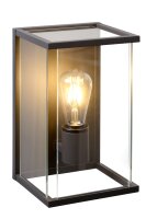 Au&szlig;enwandlampe Glas Anthrazit E27 IP54 H:30 cm