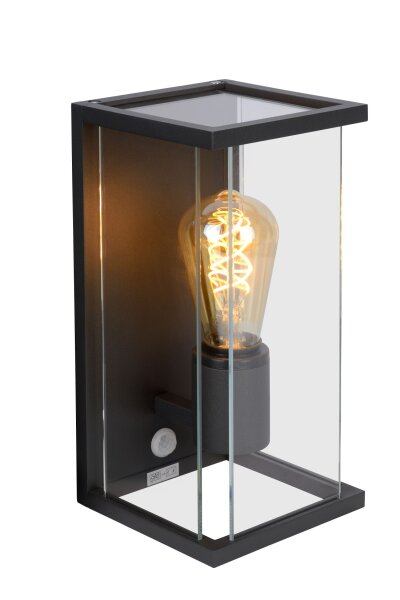 Außenleuchte Bewegungsmelder Glas Anthrazit E27 IP54