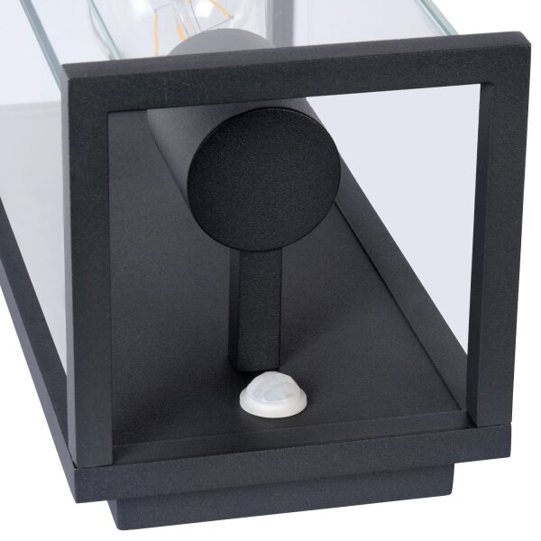 Außenleuchte Bewegungsmelder Glas Anthrazit E27 IP54
