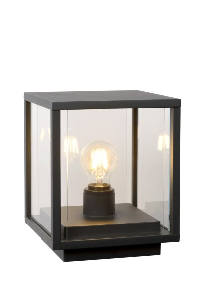 Wegeleuchte Glas Metall Anthrazit E27 IP54 H:24,5 cm