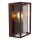 Außenleuchte Alu Rostbraun Rauchglas E27 IP65 B:14,5 cm