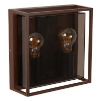 Außenleuchte Alu Rostbraun Rauchglas E27 IP65...
