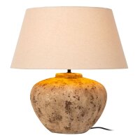 Tischlampe Keramik Braun Weiß E27 H:58 cm Vasenform