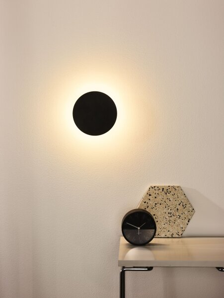 LED Wandleuchte indirekt Schwarz Ring 3000K H:15 cm