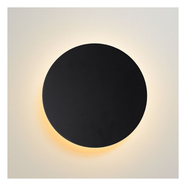 LED Wandleuchte indirekt Schwarz Ring 3000K H:15 cm