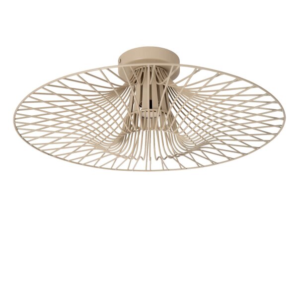 Deckenlampe Stahl Taupe Gitterschirm E27 Ø50 cm rund