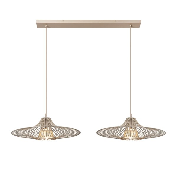 Hängelampe verstellbar Stahl Taupe E27 L:120 cm