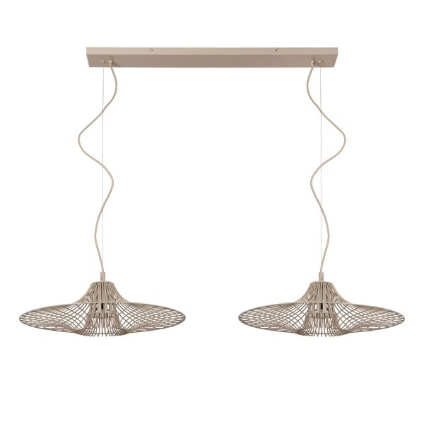 Hängelampe verstellbar Stahl Taupe E27 L:120 cm