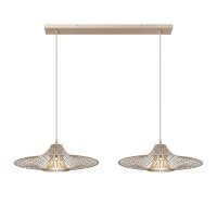 H&auml;ngelampe verstellbar Stahl Taupe E27 L:120 cm