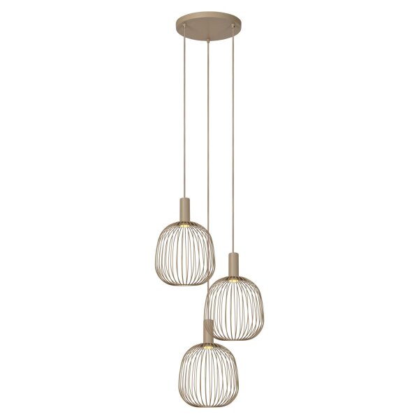 Hängelampe verstellbar Taupe Drahtschirm GU10 B:50 cm
