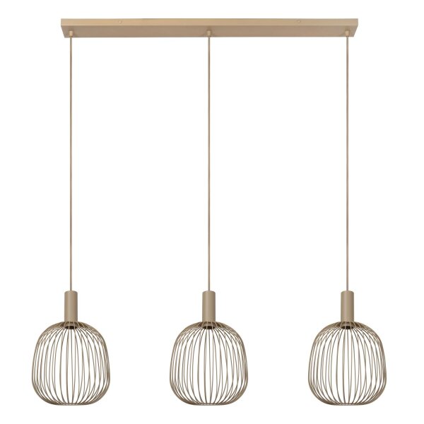 Hängelampe verstellbar Taupe Drahtschirm GU10 B:50 cm