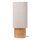 Tischlampe Holz Stoff Natur Weiß E27 H:70 cm modern