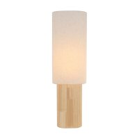 Stehlampe Fu&szlig;schalter Holz Stoff Natur Wei&szlig;...