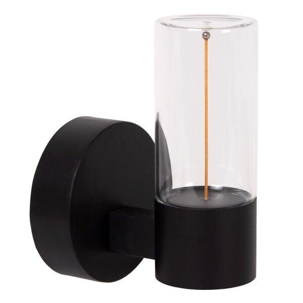 LED Außenwandleuchte Glas Schwarz 2700K IP54 B:10 cm