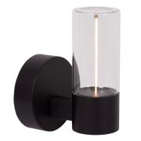 LED Au&szlig;enwandleuchte Glas Schwarz 2700K IP54 B:10 cm