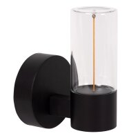 LED Außenwandleuchte Glas Schwarz 2700K IP54 B:10 cm