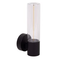 LED Außenwandleuchte Glas Schwarz 2700K IP54 T:13,2 cm
